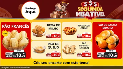 Modelo de TV para TV Horizontal com o tema Segunda Imbatível para Padaria
