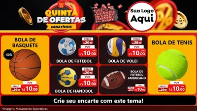 Modelo de TV para TV Horizontal com o tema Quinta de Ofertas Imbatíveis para Artigos Esportivos