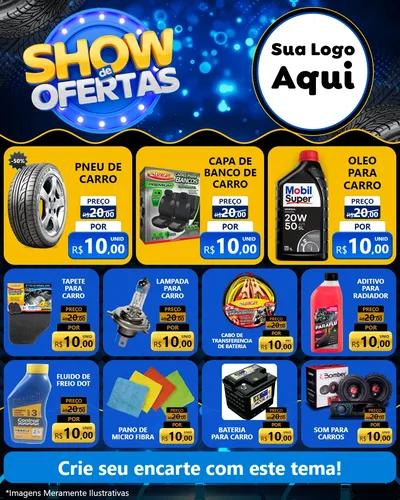 Modelo de Rede Social para Feed Instagram com o tema Show de Ofertas para Auto peças