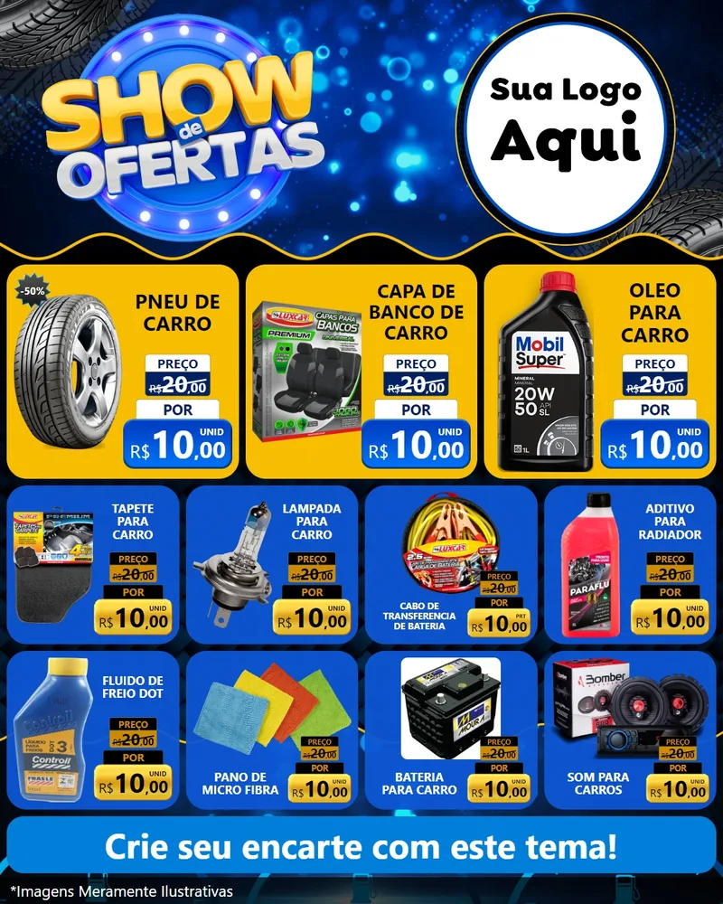 Modelo de Rede Social para Feed Instagram com o tema Show de Ofertas para Auto peças