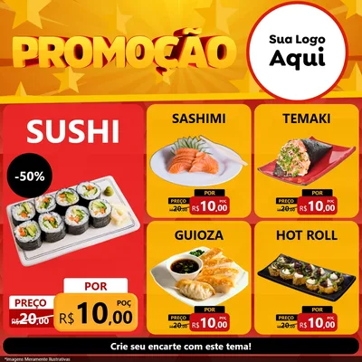 Modelo de Rede Social para Feed Facebook com o tema Promoção para Comida japonesa