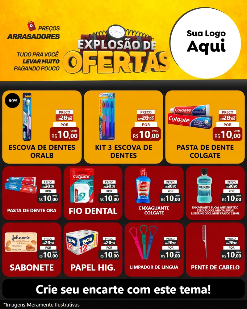 Modelo de Rede Social para Feed Instagram com o tema Explosão de Ofertas para Higiene Pessoal