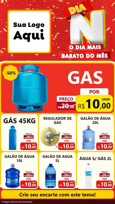 Modelo de Rede Social para Stories com o tema Dia N o Dia Mais Barato do Mês para Água e gás