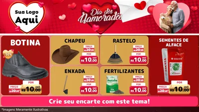 Modelo de TV para TV Horizontal com o tema Dia Dos Namorados para Agropecuária