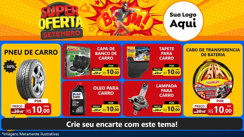 Modelo de TV para TV Horizontal com o tema Super Oferta Setembro para Auto peças