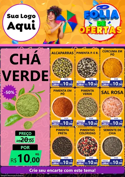 Modelo de Encarte para Encarte A4 Vertical com o tema Folia de Ofertas para Produtos Naturais
