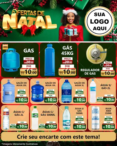 Modelo de Rede Social para Feed Instagram com o tema Ofertas de Natal para Água e gás
