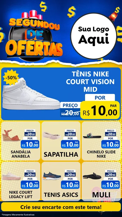 Modelo de Rede Social para Stories com o tema Segundou de Ofertas para Calçados