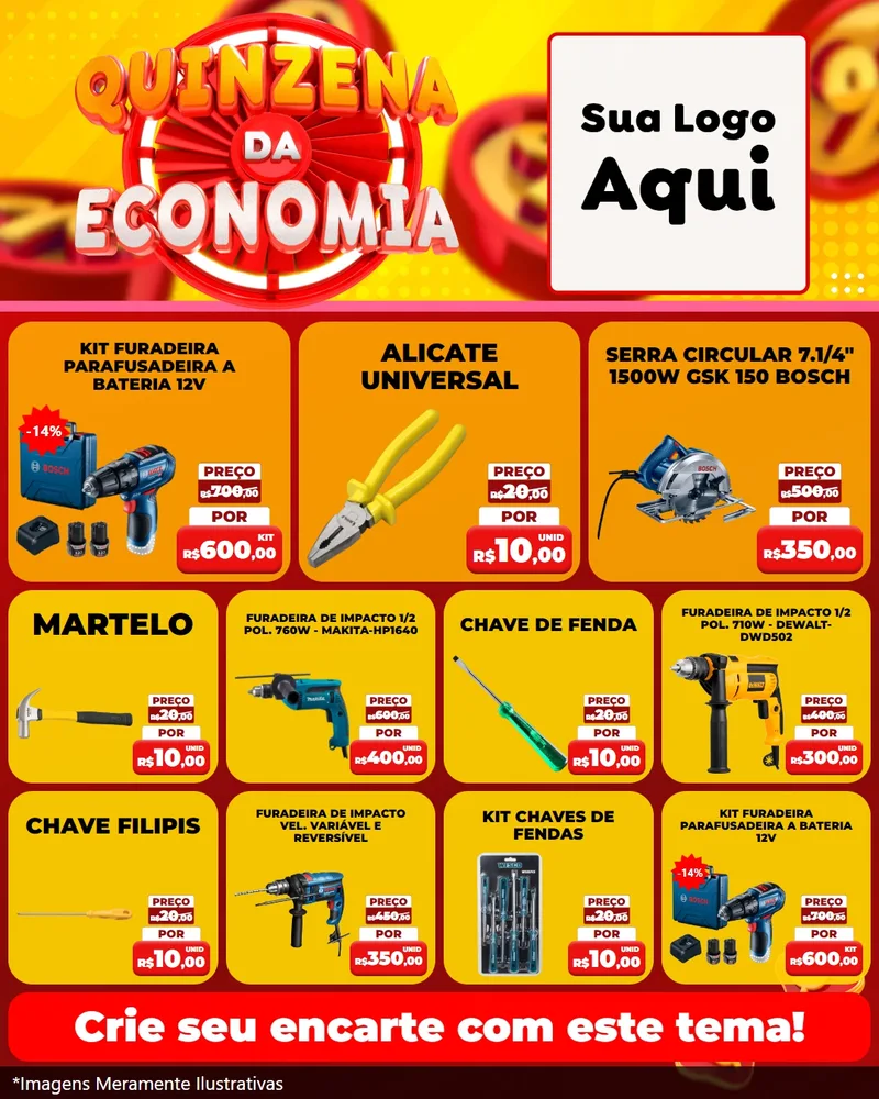 Modelo de Rede Social para Feed Instagram com o tema Quinzena Da Economia para Maquinas e Ferramentas