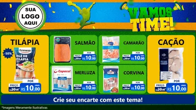 Modelo de TV para TV Horizontal com o tema Vamos Time! para Peixaria