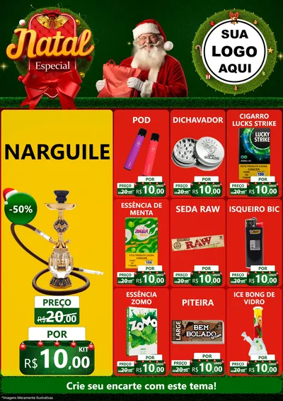 Modelo de Encarte para Encarte A4 Vertical com o tema Natal Especial para Tabacaria