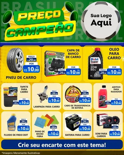 Modelo de Rede Social para Feed Instagram com o tema Preço Campeão - Copa para Auto peças