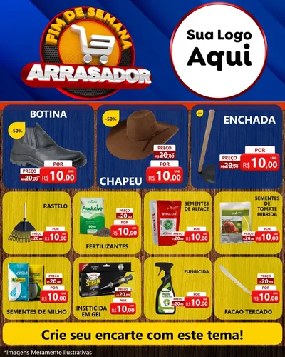 Modelo de Rede Social para Feed Instagram com o tema Fim De Semana Arrasador para Agropecuária