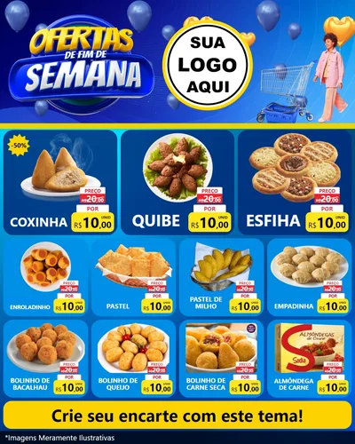 Modelo de Rede Social para Feed Instagram com o tema Ofertas de Fim de Semana para Salgadaria
