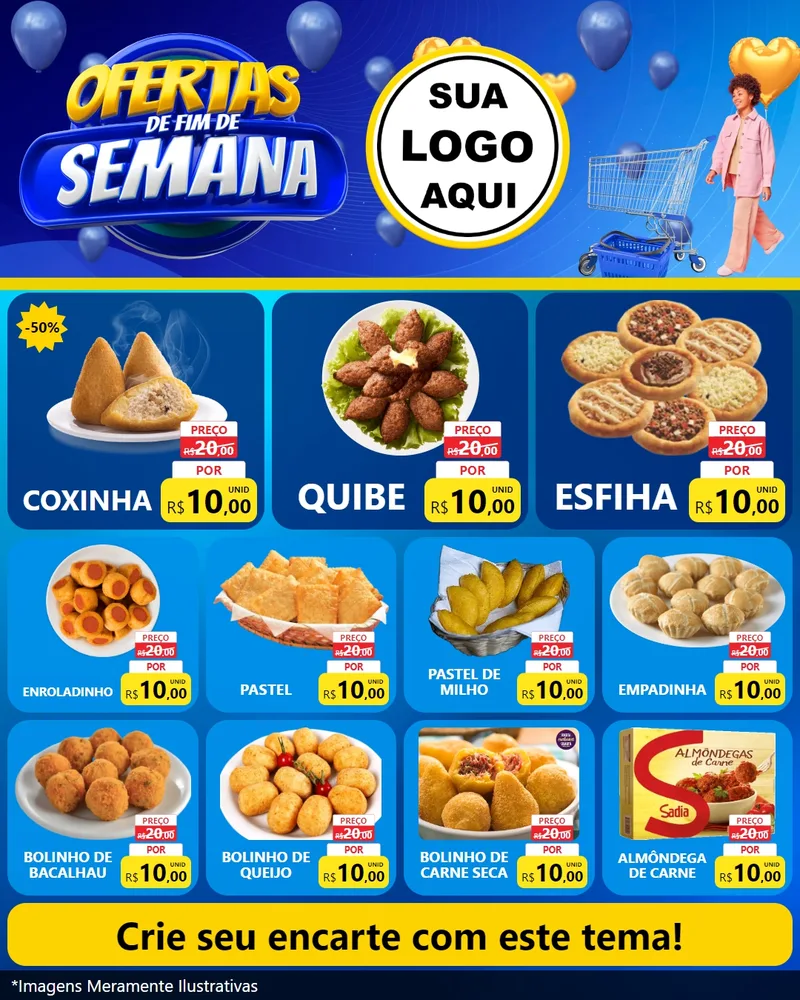 Modelo de Rede Social para Feed Instagram com o tema Ofertas de Fim de Semana para Salgadaria