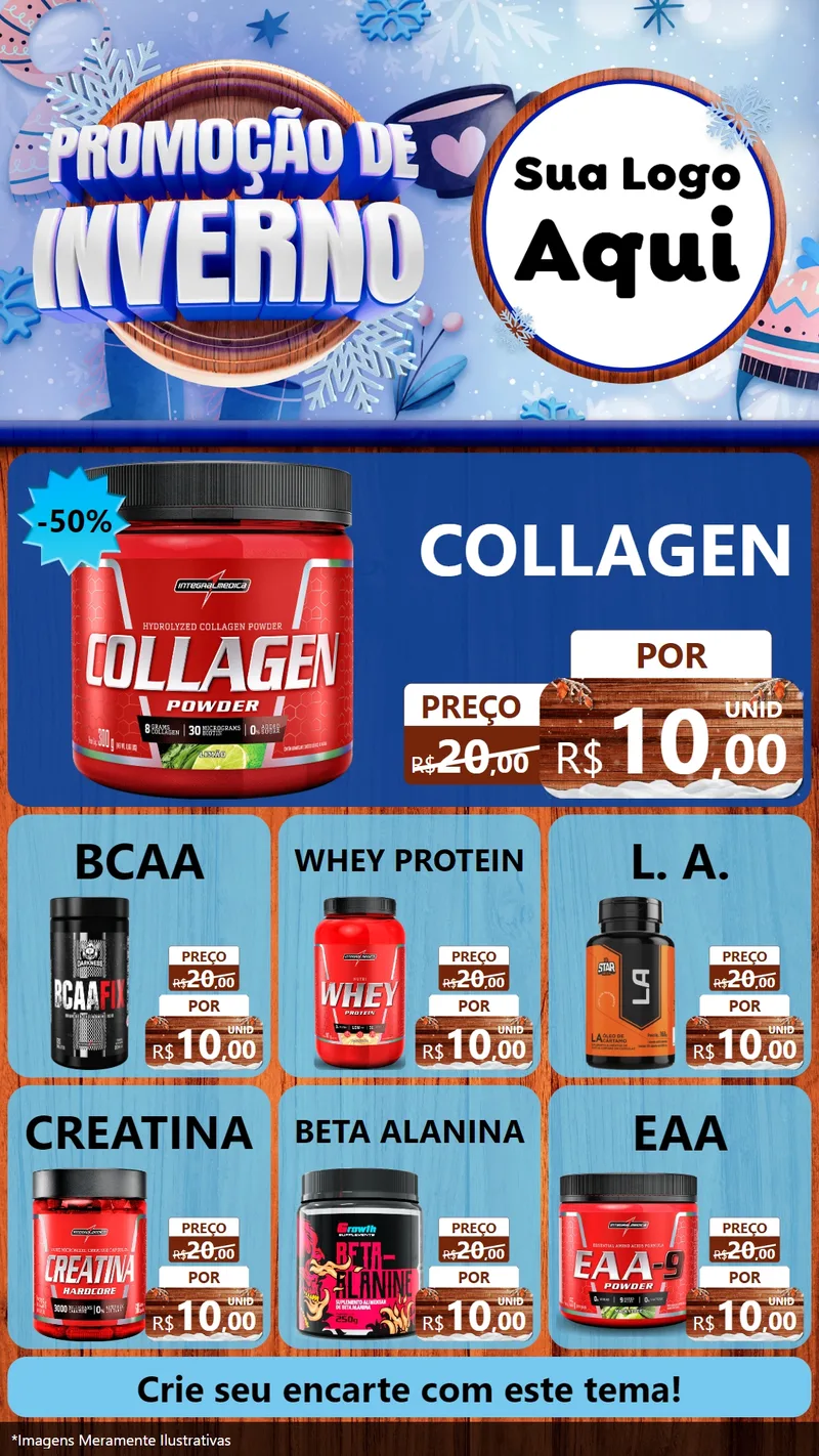 Modelo de Rede Social para Stories com o tema Promoção de Inverno para Suplementos alimentares