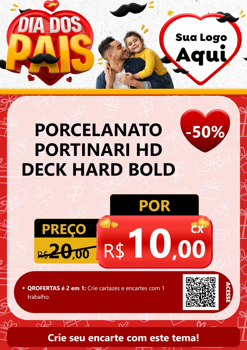 Modelo de Cartaz para Cartaz A4 Vertical com o tema Dia dos Pais para Pisos e revestimentos