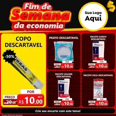 Modelo de Rede Social para Feed Facebook com o tema Fim de Semana da Economia para Embalagens