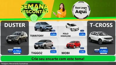 Modelo de TV para TV Horizontal com o tema Semana de Descontão - Copa para Concessionaria de Carros