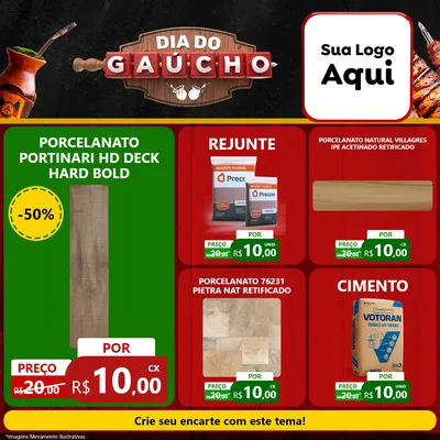 Modelo de Rede Social para Feed Facebook com o tema Dia do Gaúcho para Pisos e revestimentos