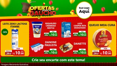 Modelo de TV para TV Horizontal com o tema Ofertas Semana Do Gaúcho para Frios e Laticínios