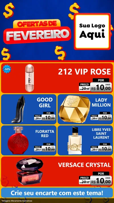 Modelo de TV para TV Vertical com o tema Ofertas de Fevereiro para Perfumes