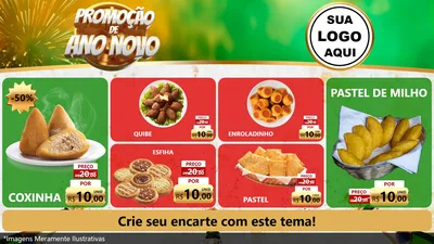 Modelo de TV para TV Horizontal com o tema Promoção de Ano Novo para Salgadaria