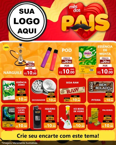 Modelo de Rede Social para Feed Instagram com o tema Mês Dos Pais para Tabacaria