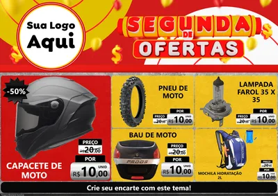 Modelo de Encarte para Encarte A4 Horizontal com o tema Segunda de Ofertas para Moto peças