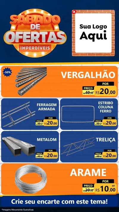 Modelo de TV para TV Vertical com o tema Sábado de Ofertas Imperdíveis para Ferragens