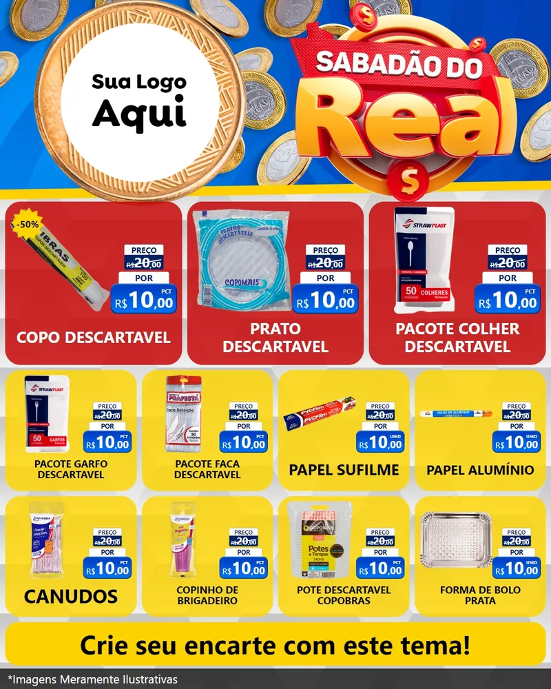Modelo de Rede Social para Feed Instagram com o tema Sabadão do Real para Embalagens