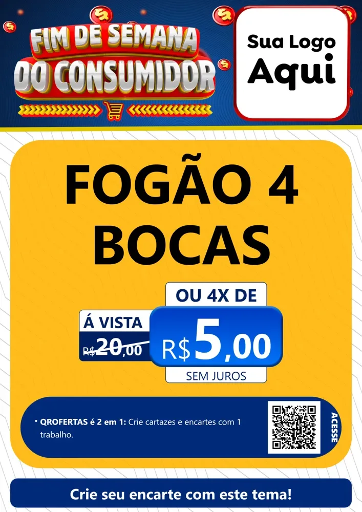 Modelo de Cartaz para Cartaz A4 Vertical com o tema Fim de Semana do Consumidor para Móveis e Eletro