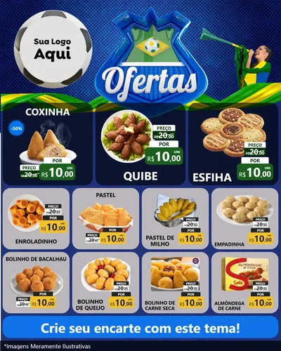 Modelo de Rede Social para Feed Instagram com o tema Ofertas (Futebol) para Salgadaria