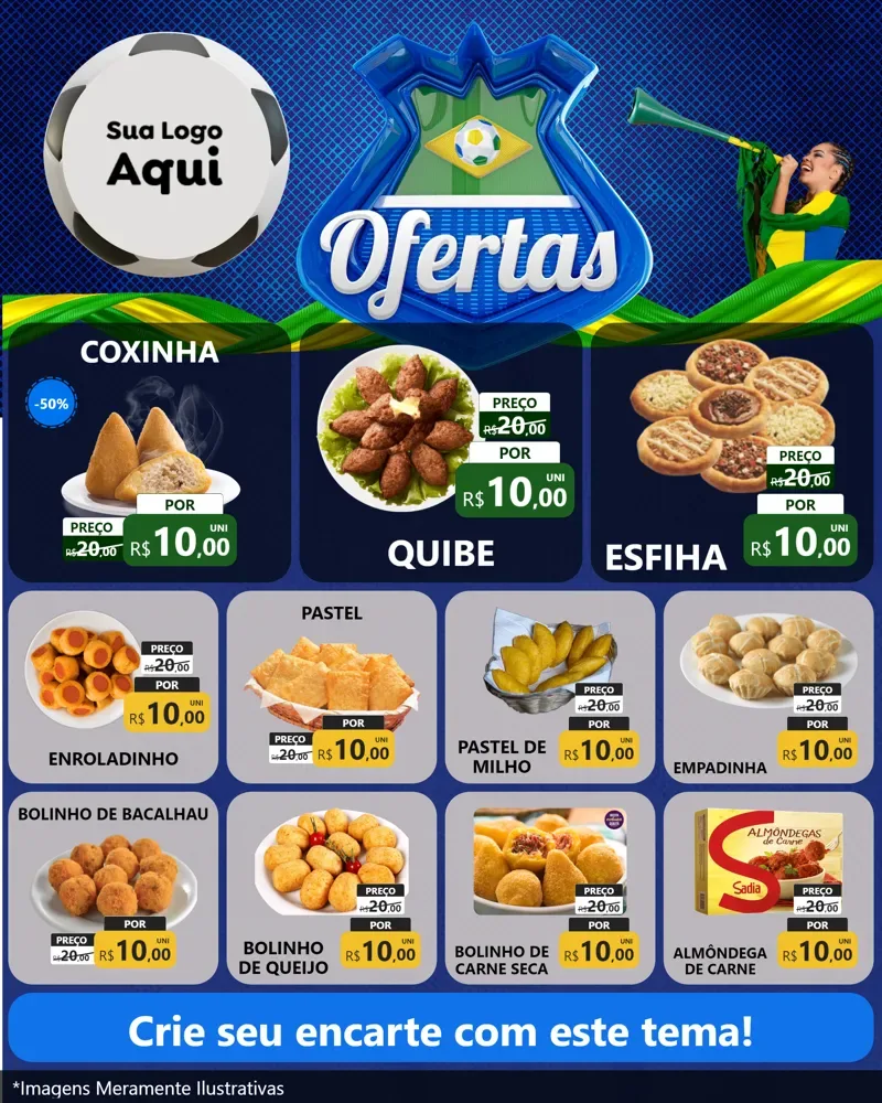 Modelo de Rede Social para Feed Instagram com o tema Ofertas (Futebol) para Salgadaria