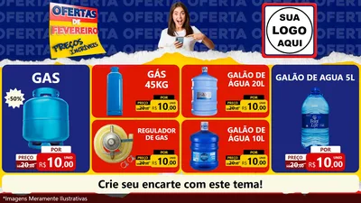 Modelo de TV para TV Horizontal com o tema Ofertas de Fevereiro - Preços Incríveis para Água e gás