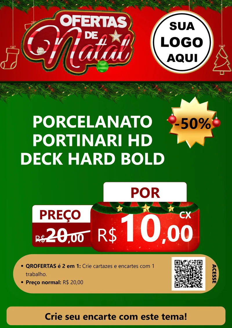 Modelo de Cartaz para Cartaz A4 Vertical com o tema Ofertas de Natal para Pisos e revestimentos
