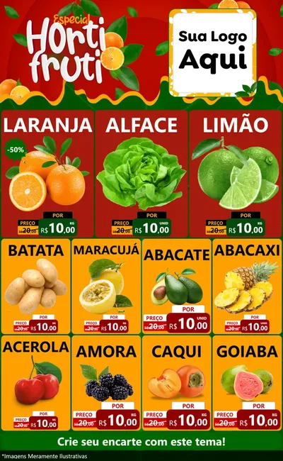 Modelo de Encarte para Encarte Grande com o tema Especial Hortifruti para Hortifrúti