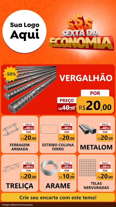 Modelo de Rede Social para Stories com o tema Sexta da Economia para Ferragens
