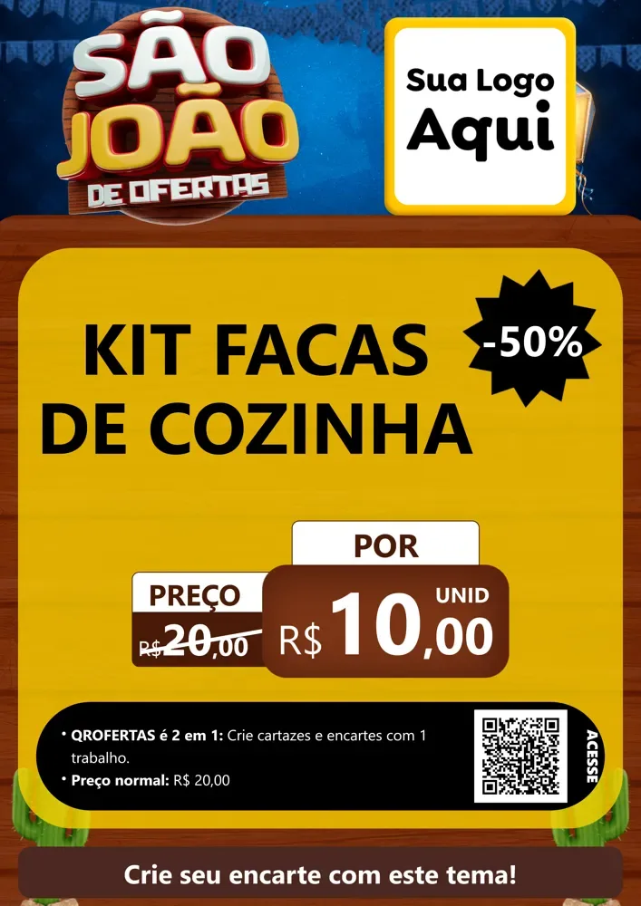 Modelo de Cartaz para Cartaz A4 Vertical com o tema São João Ofertas Imbatíveis! - Junina para Utilidades Domésticas