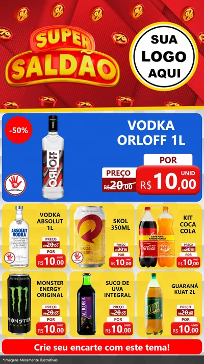 Modelo de Rede Social para Stories com o tema Super Saldão para Distribuidora de bebidas