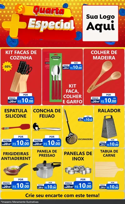 Modelo de Encarte para Encarte Grande com o tema Quarta Mais Especial para Utilidades Domésticas
