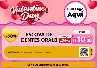 Modelo de Cartaz para Cartaz A4 Horizontal com o tema Valentine's Day para Higiene Pessoal