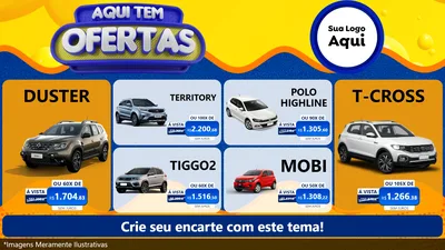 Modelo de TV para TV Horizontal com o tema Aqui Tem Ofertas para Concessionaria de Carros