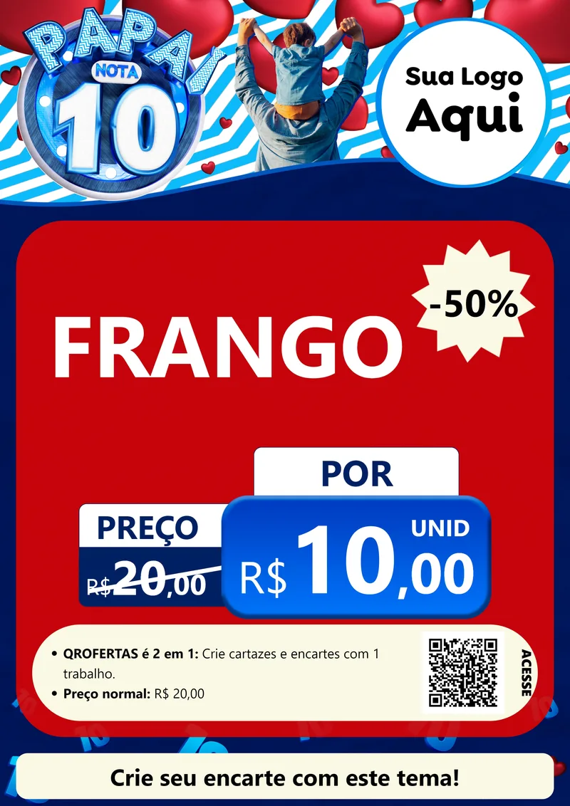 Modelo de Cartaz para Cartaz A4 Vertical com o tema Papai Nota 10 para Assados