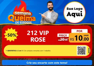 Modelo de Cartaz para Cartaz A4 Horizontal com o tema Semana Queima de Estoque para Perfumes