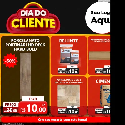 Modelo de Rede Social para Feed Facebook com o tema Dia do Cliente para Pisos e revestimentos