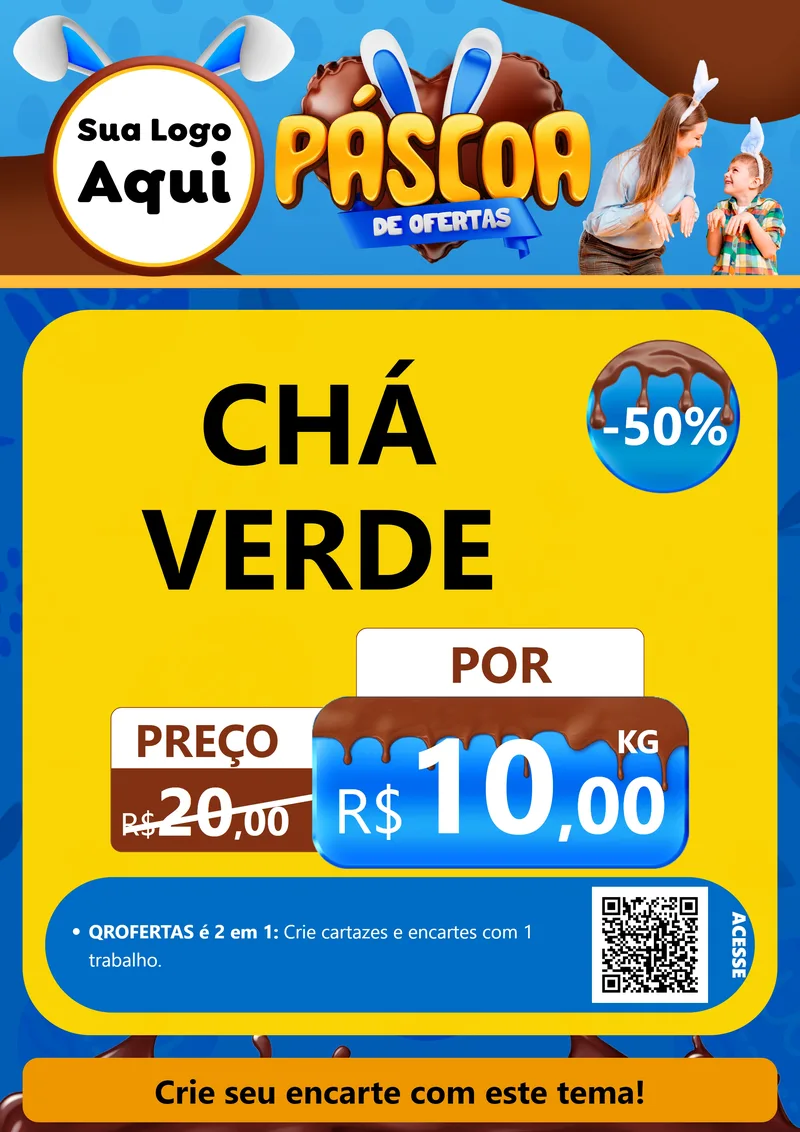 Modelo de Cartaz para Cartaz A4 Vertical com o tema Páscoa de Ofertas para Produtos Naturais