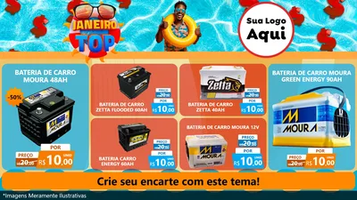 Modelo de TV para TV Horizontal com o tema Janeiro Top para Baterias Elétricas