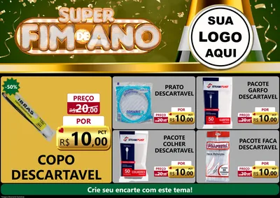 Modelo de Encarte para Encarte A4 Horizontal com o tema Super Fim de Ano para Embalagens