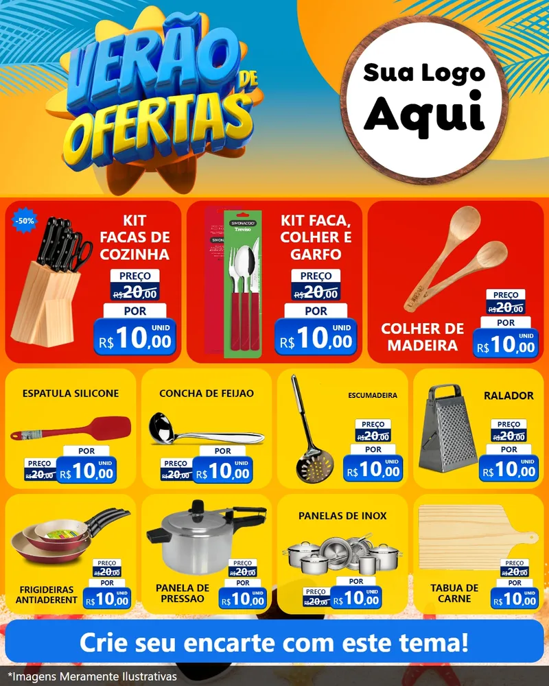Modelo de Rede Social para Feed Instagram com o tema Verão de Ofertas para Utilidades Domésticas